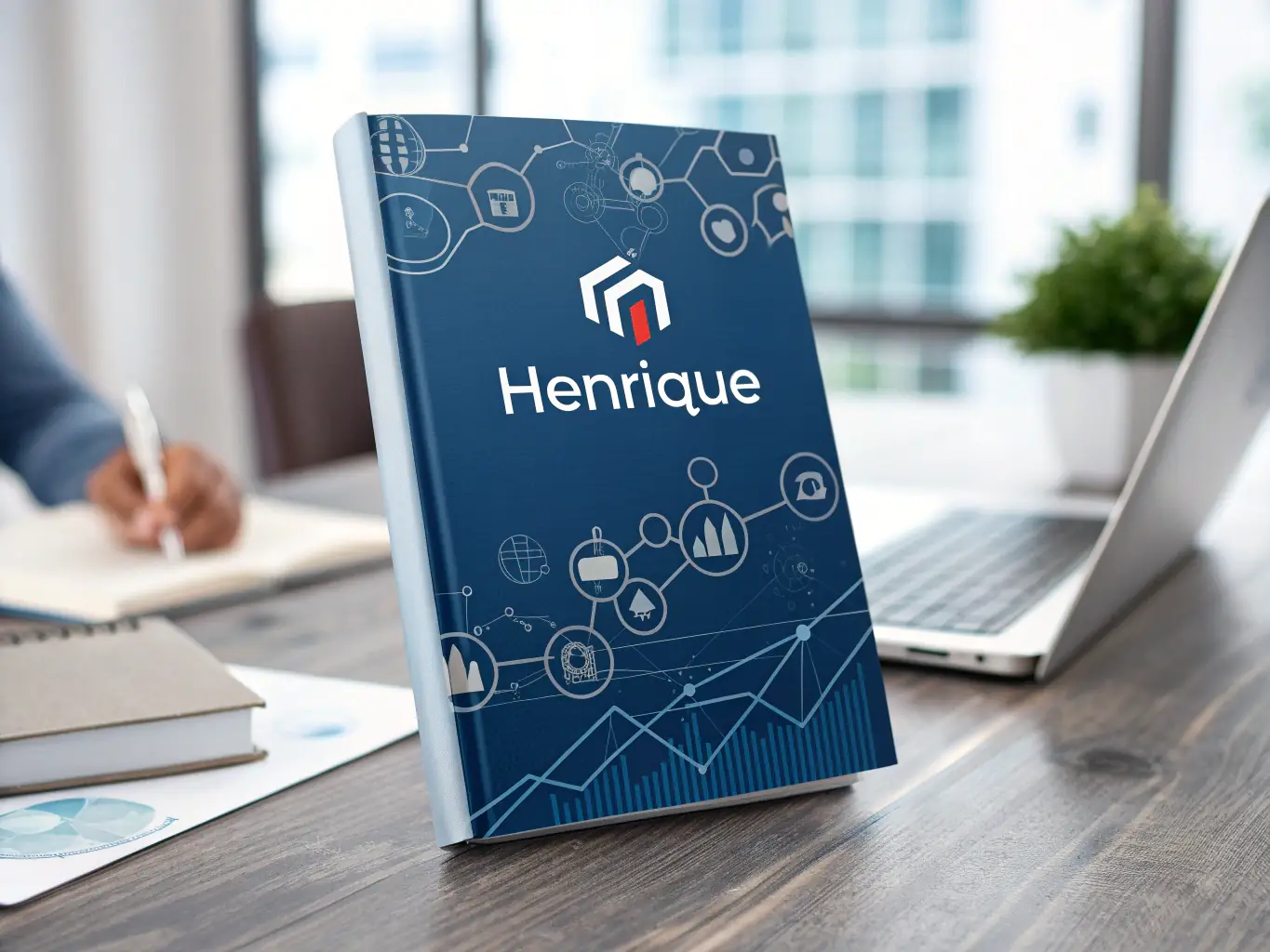 A visually appealing ebook cover design showcasing a guide on digital marketing strategies, with a modern and professional layout.