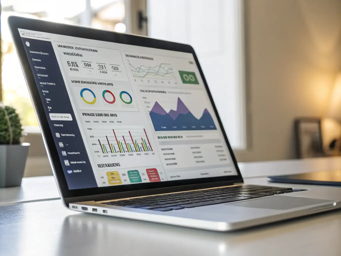A graphic depicting an AI-driven marketing automation tool, showing automated email campaigns, social media scheduling, and analytics dashboards.