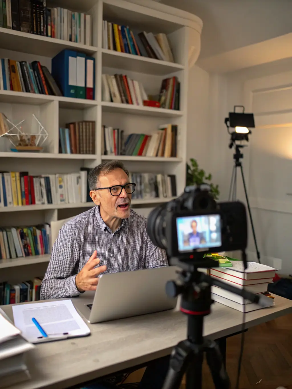 A close-up shot of an instructor passionately explaining a concept on a digital whiteboard during a BuzzAscent online course, emphasizing the expert instruction.